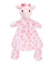 Keel toys pluche knuffeldoekje roze giraffe knuffeldoekje